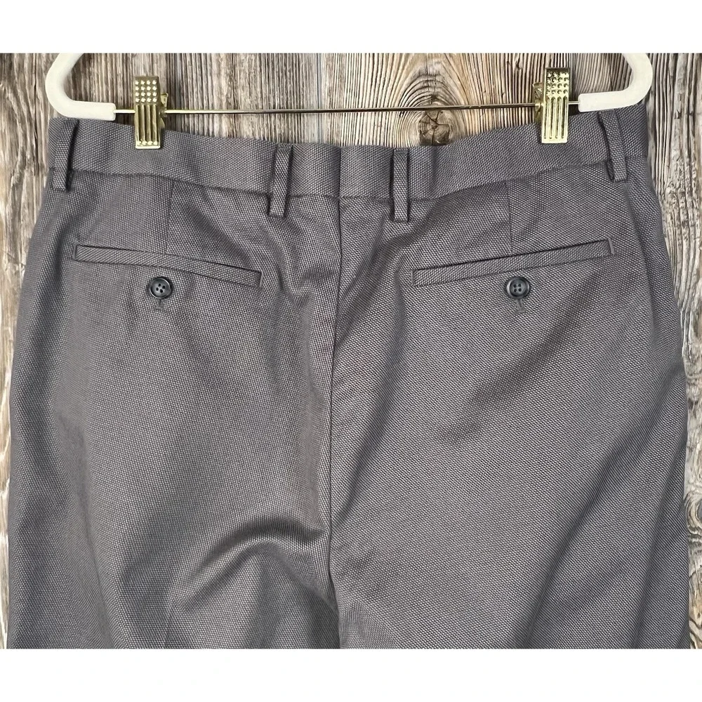 Banana Republic Non‎ Iron Tailored Slim Fit Grey Dress Pants Sz 33x30 FITS 34x29